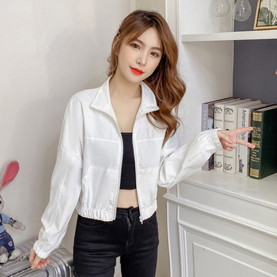 Uue mudeli kõrge kraega naiste sportjope valge ja must