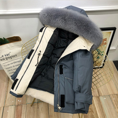 Νέο μοντέλο μακρύ παλτό με γούνα στον γιακά