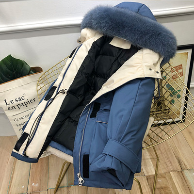 Νέο μοντέλο μακρύ παλτό με γούνα στον γιακά