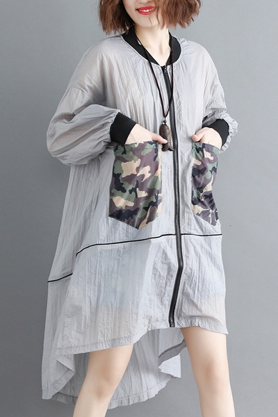 Naiste vabaaja jope kamuflaažmustri ja lukuga