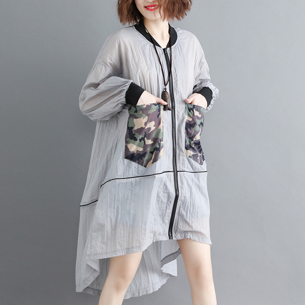 Naiste vabaaja jope kamuflaažmustri ja lukuga