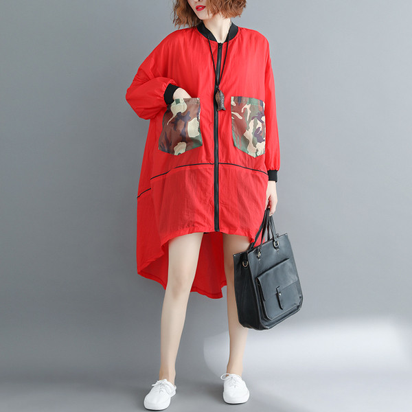 Naiste vabaaja jope kamuflaažmustri ja lukuga