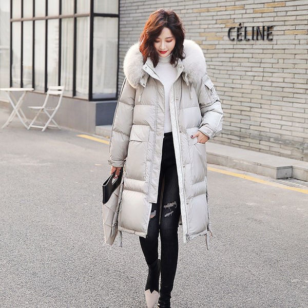 Pikk talvejope taskute ja krae küljes