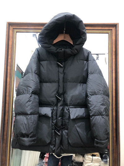 Naiste sügistalvine jope kapuutsiga ja taskutega - lühike mudel