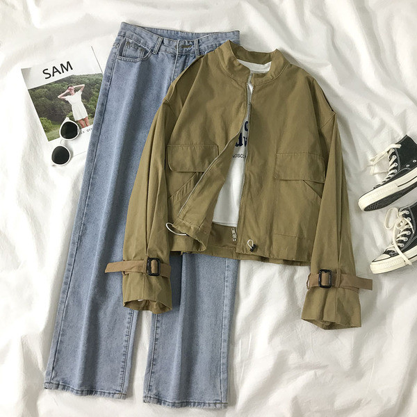 Naiste vabaaja jope luku ja taskutega