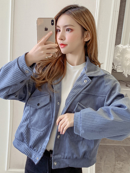 Uus mudel naiste velvetist jope taskute ja kraega