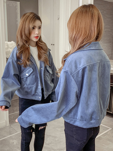 Uus mudel naiste velvetist jope taskute ja kraega