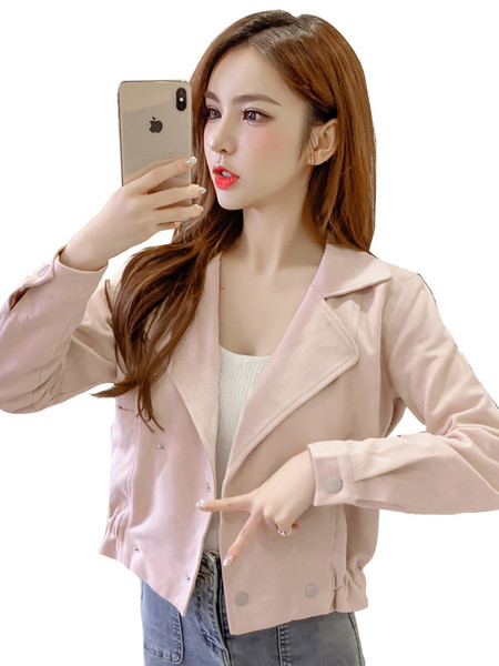 Modern női kabát hosszú ujjú gombos rögzítéssel