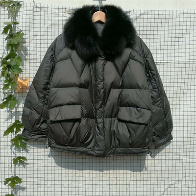 Γυναικείο φθινοπωρινό μπουφάν με κλασικό γιακά - ασύμμετρο μοντέλο