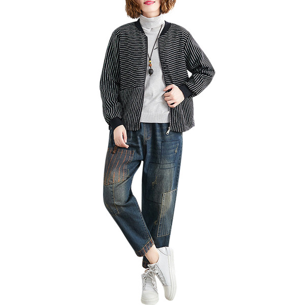 Naiste vabaaja lühike pikkade varrukatega jakk