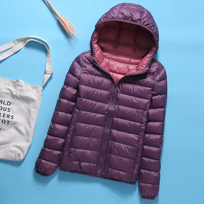 Könnyű őszi kabát két arccal és kapucnival