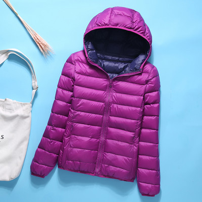 Könnyű őszi kabát két arccal és kapucnival