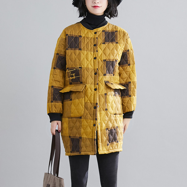 Női retro stílusú téli kabát gombokkal