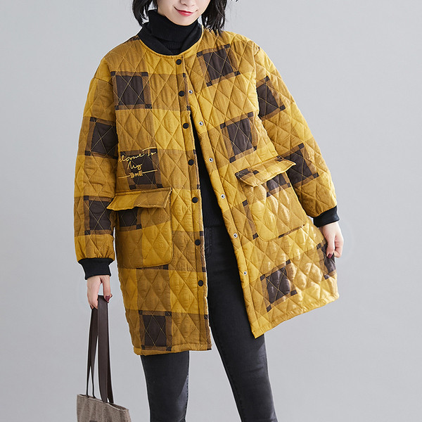 Női retro stílusú téli kabát gombokkal