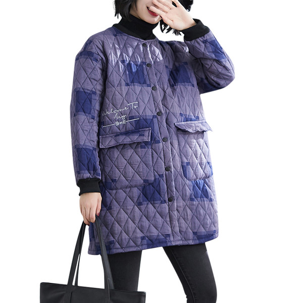 Női retro stílusú téli kabát gombokkal