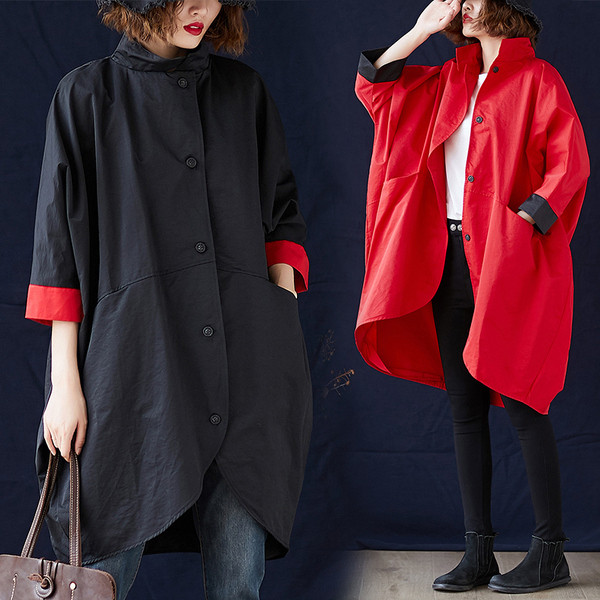 Uus mudel naiste pikk nööpidega jakk