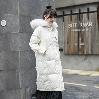 Talvine pikk naiste jope lai kapuutsiga mudel