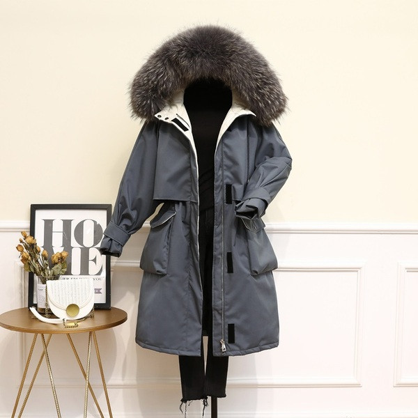 Naiste talvejope kapuutsi ja taskutega