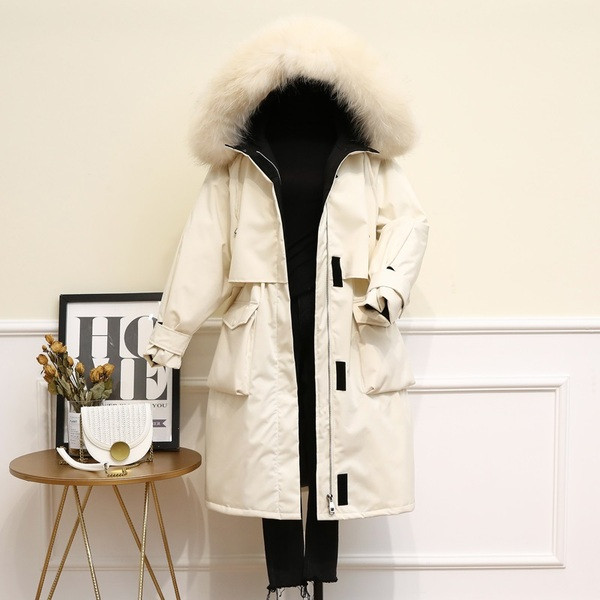 Naiste talvejope kapuutsi ja taskutega