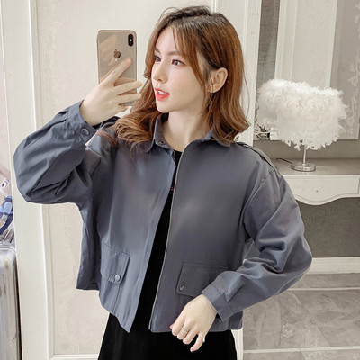 Női alkalmi kabát hosszú ujjal - szürke és fekete