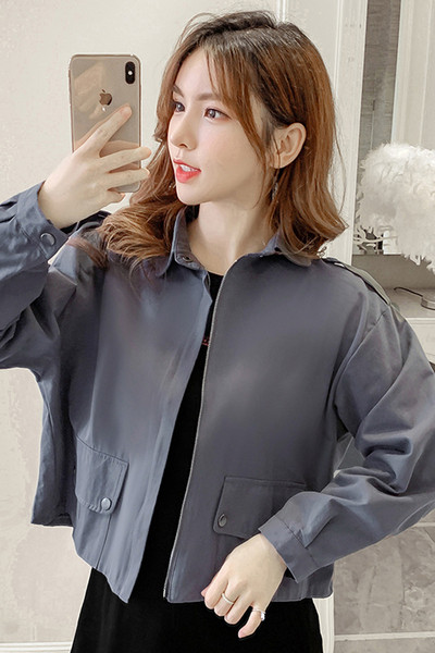 Női alkalmi kabát hosszú ujjal - szürke és fekete