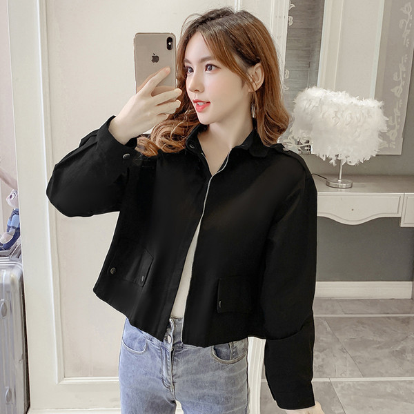 Női alkalmi kabát hosszú ujjal - szürke és fekete