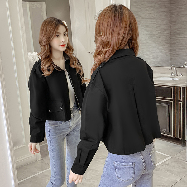 Női alkalmi kabát hosszú ujjal - szürke és fekete