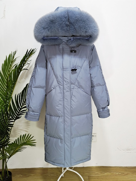 Új modell téli női kabát hosszú modell kapucnival és pehellyel