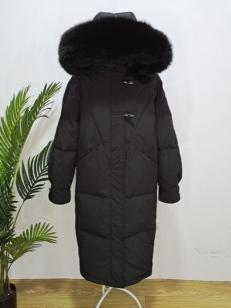 Új modell téli női kabát hosszú modell kapucnival és pehellyel