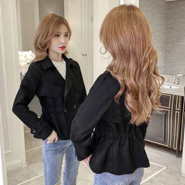 Moodne naiste jope öko-seemisnahast - jope tüüpi