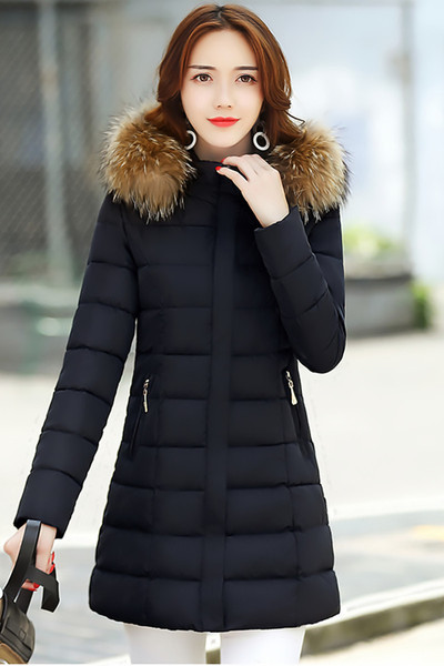 Testhezálló női téli kabát kapucnival és 4XL méretig