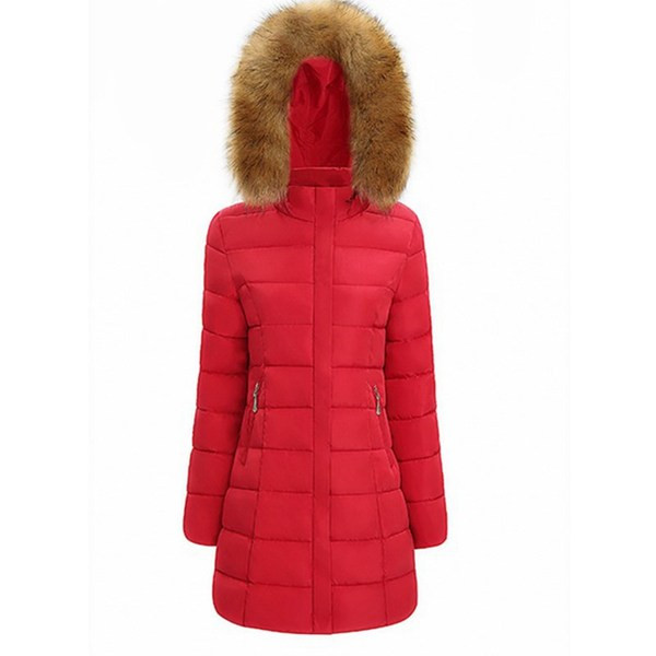 Testhezálló női téli kabát kapucnival és 4XL méretig