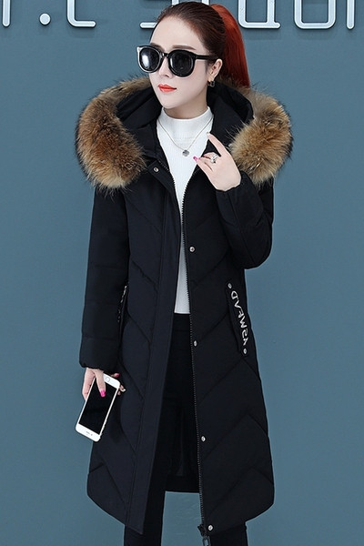 Női alkalmi kabát pehely és közepes hosszúsággal