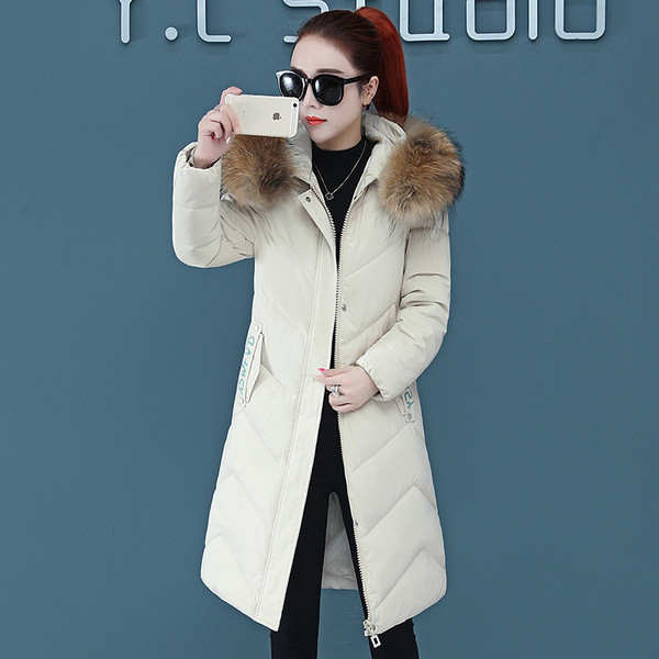 Női alkalmi kabát pehely és közepes hosszúsággal