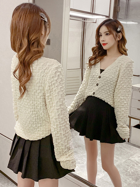 Női alkalmi kabát spitz nyakkivágással és hosszú ujjal