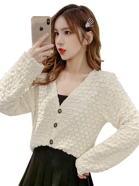 Női alkalmi kabát spitz nyakkivágással és hosszú ujjal