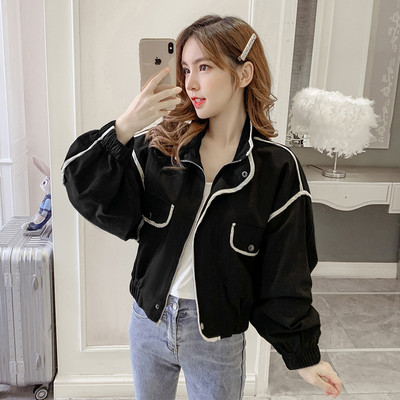 Új modell női alkalmi kabát magas gallérral és széles ujjakkal