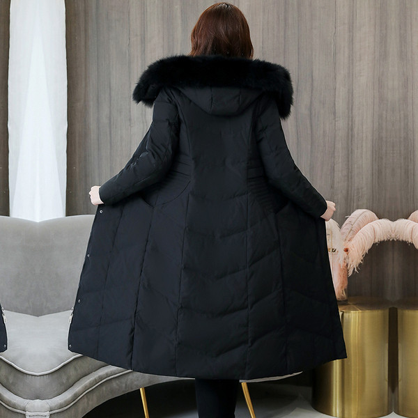 Napi hosszú női kabát kapucnival és 5XL méretig