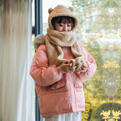 Φαρδύ μοντέλο χειμερινό γυναικείο μπουφάν με κουκούλα και γούνα