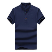 Férfi hétköznapi blúz sima modell klasszikus gallérral