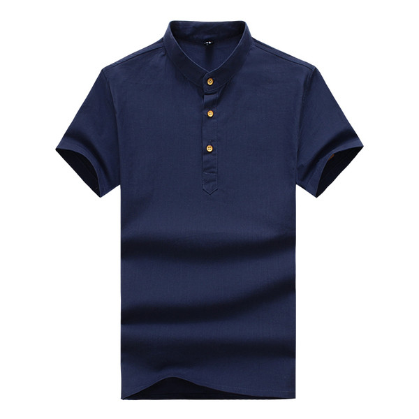 Férfi hétköznapi blúz sima modell klasszikus gallérral