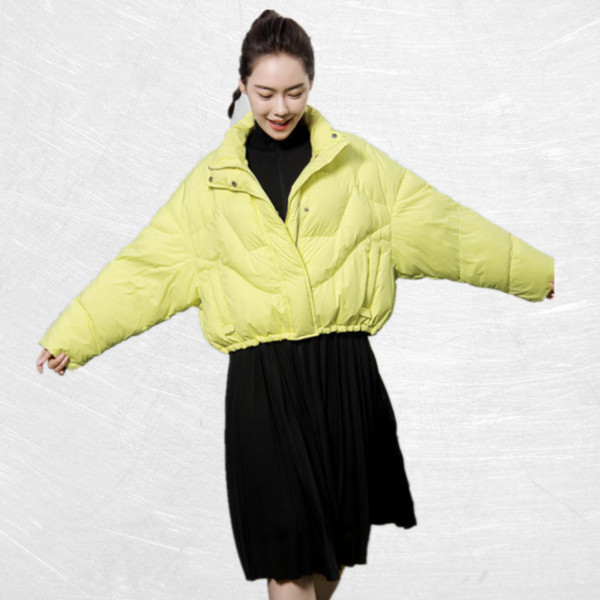 Rövid női téli kabát cipzárral