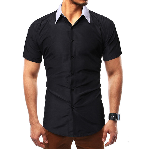 Ανδρικό μοντέρνο πουκάμισο με κοντό μανίκι