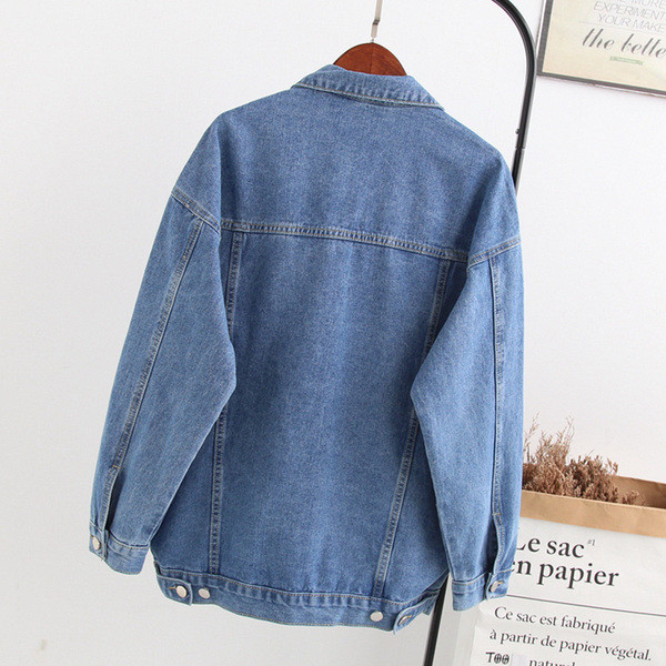 Naiste teksajakk - lai pikkade varrukatega mudel