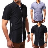 Ανδρικό μοντέρνο πουκάμισο μοντέλο με κοντά μανίκια