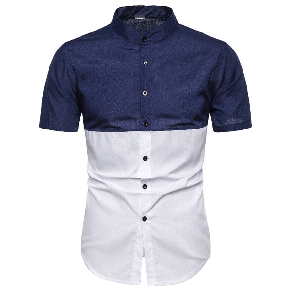 Aktuális férfi ing rövid ujjú testhezálló modell