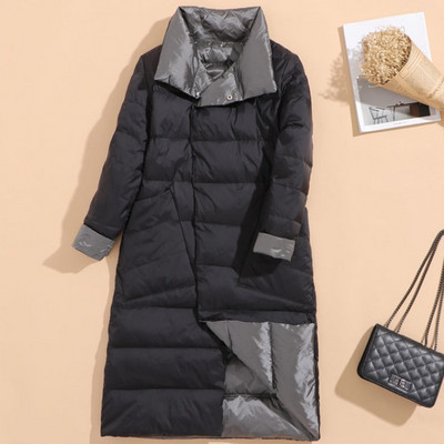 Női alkalmi hosszú kabát zsebekkel