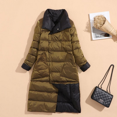 Női alkalmi hosszú kabát zsebekkel