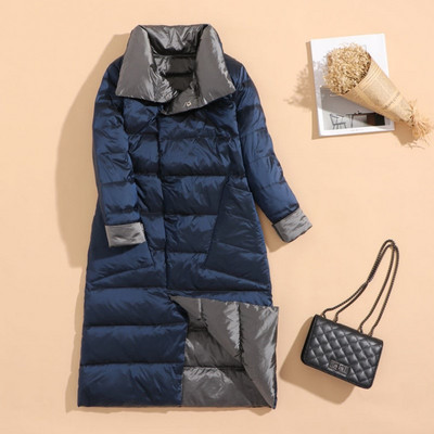 Női alkalmi hosszú kabát zsebekkel