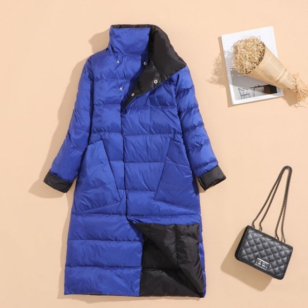 Női alkalmi hosszú kabát zsebekkel